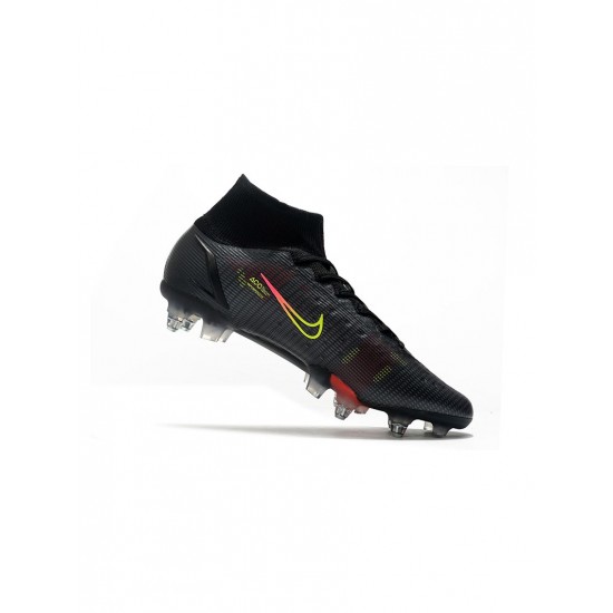 Nike Mercurial Superfly 8 Elite SG Pro Black Cyber Yellow Off Noir Soccer Cleats