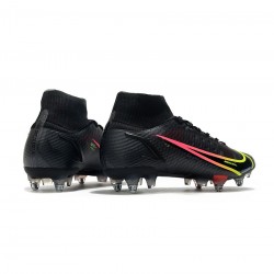 Nike Mercurial Superfly 8 Elite SG Pro Black Cyber Yellow Off Noir Soccer Cleats