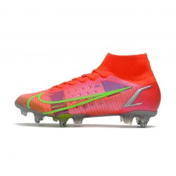 Nike Mercurial Superfly 8 Elite SG Pro Bright Crimson Metallic Silver Soccer Cleats