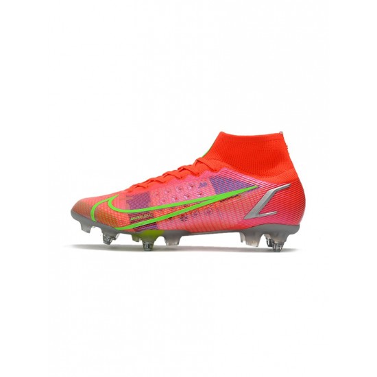 Nike Mercurial Superfly 8 Elite SG Pro Bright Crimson Metallic Silver Soccer Cleats