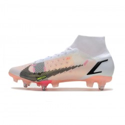 Nike Mercurial Superfly 8 Elite SG Pro White Black Bright Crimson Pink Blast Soccer Cleats