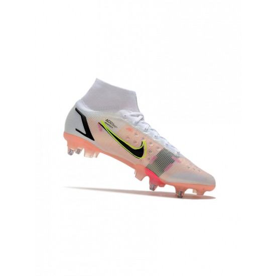 Nike Mercurial Superfly 8 Elite SG Pro White Black Bright Crimson Pink Blast Soccer Cleats