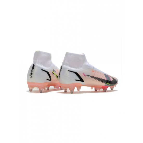 Nike Mercurial Superfly 8 Elite SG Pro White Black Bright Crimson Pink Blast Soccer Cleats