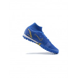 Nike Mercurial Superfly 8 Elite TF Blue Gold Soccer Cleats