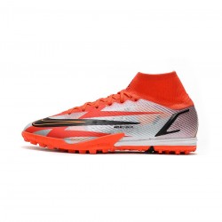 Nike Mercurial Superfly 8 Elite TF Chile Red Black White Total Orange Soccer Cleats