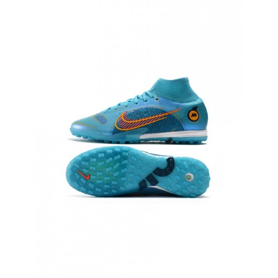Nike Mercurial Superfly 8 Elite TF Chlorine Blue Laser Orange Marina Soccer Cleats