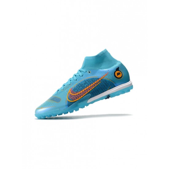 Nike Mercurial Superfly 8 Elite TF Chlorine Blue Laser Orange Marina Soccer Cleats