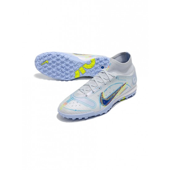Nike Mercurial Superfly 8 Elite TF Grey Blue Light Marine Soccer Cleats