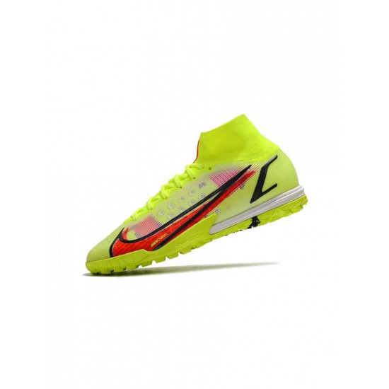 Nike Mercurial Superfly 8 Elite TF Volt Bright Crimson Black Soccer Cleats