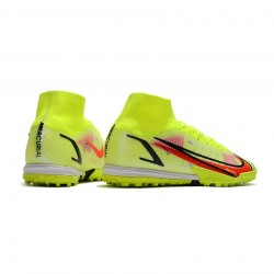 Nike Mercurial Superfly 8 Elite TF Volt Bright Crimson Black Soccer Cleats