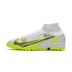 Nike Mercurial Superfly 8 Elite TF Whiteblackmetallic Silver Volt Soccer Cleats