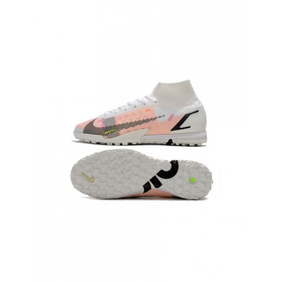 Nike Mercurial Superfly 8 Elite TF White Bright Crimson Pink Blast Soccer Cleats