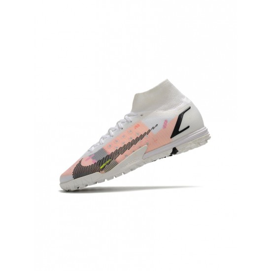 Nike Mercurial Superfly 8 Elite TF White Bright Crimson Pink Blast Soccer Cleats