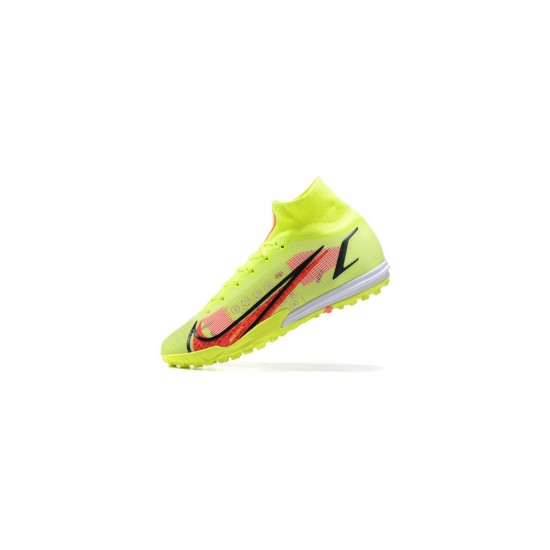 Nike Mercurial Superfly 8 Elite TF Volt Bright Crimson Black Soccer Cleats