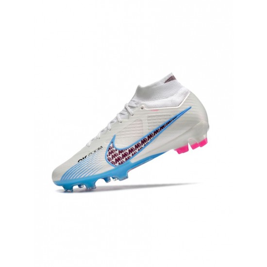 Nike Mercurial Superfly 9 Elite FG White Blue Pink Soccer Cleats