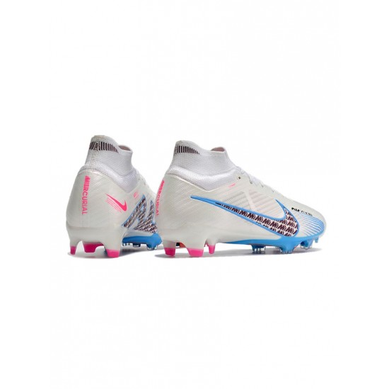 Nike Mercurial Superfly 9 Elite FG White Blue Pink Soccer Cleats