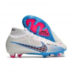 Nike Mercurial Superfly 9 Elite FG White Blue Pink Soccer Cleats