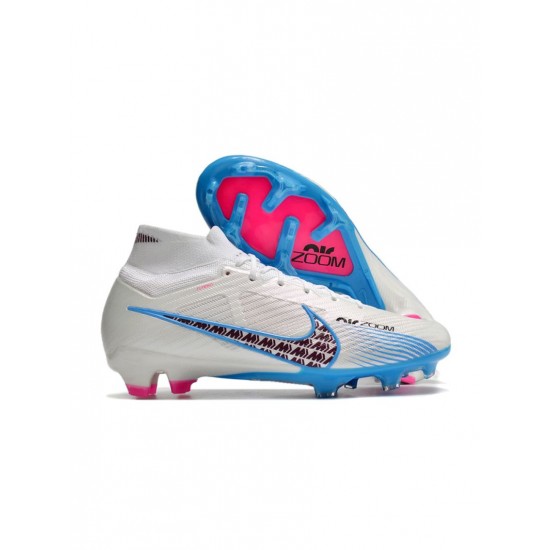 Nike Mercurial Superfly 9 Elite FG White Blue Pink Soccer Cleats