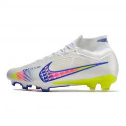 Nike Mercurial Superfly 9 Elite FG White Solar Yellow Power Blue Soccer Cleats