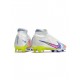 Nike Mercurial Superfly 9 Elite FG White Solar Yellow Power Blue Soccer Cleats