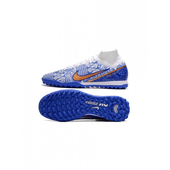 Nike Mercurial Superfly Elite Ix TF Cr7 White Blue Soccer Cleats