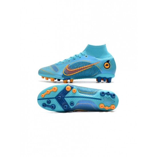 Nike Mercurial Superfly Viii Elite AG Pro Chlorine Blue Laser Orange Marina Soccer Cleats