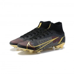 Nike Mercurial Superfly Viii Elite FG Black Gold  Soccer Cleats