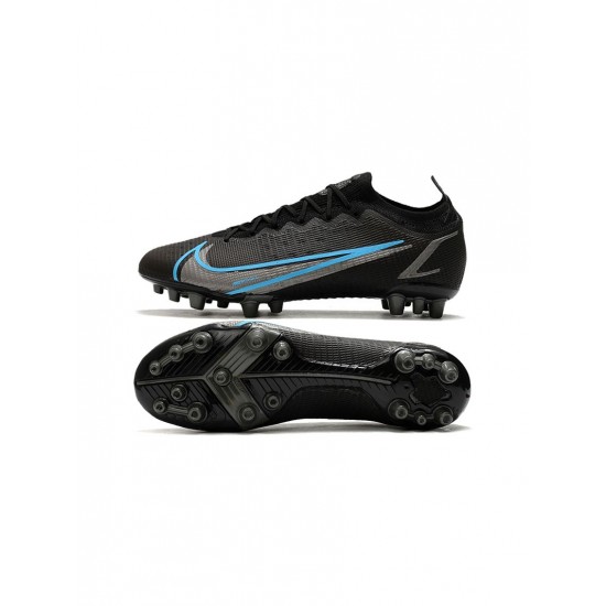 Nike Mercurial Vapor 14 Elite AG Pro Black Iron Grey University Blue Soccer Cleats