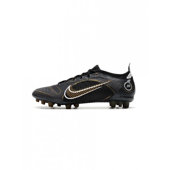 Nike Mercurial Vapor 14 Elite AG Pro Black Metallic Gold Metallic Silver Soccer Cleats