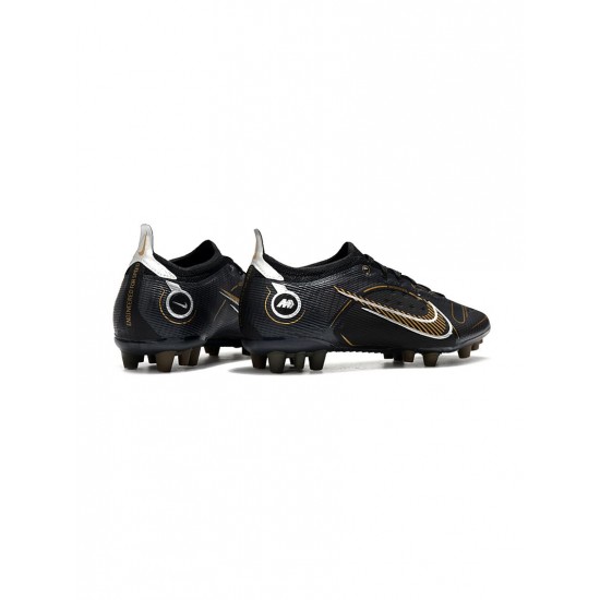 Nike Mercurial Vapor 14 Elite AG Pro Black Metallic Gold Metallic Silver Soccer Cleats