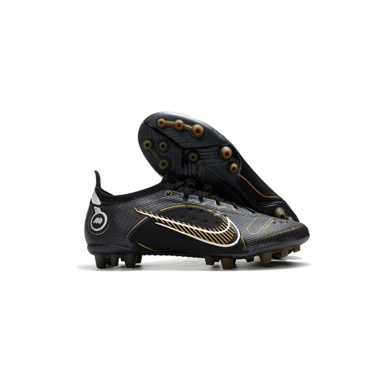 Nike Mercurial Vapor 14 Elite AG Pro Black Metallic Gold Metallic Silver Soccer Cleats