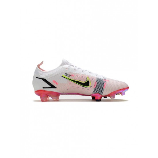 Nike Mercurial Vapor 14 Elite FG White Blackbright Crimsonpink Blast Soccer Cleats