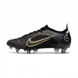 Nike Mercurial Vapor 14 Elite SG Pro Black Metallic Gold Metallic Silver Soccer Cleats