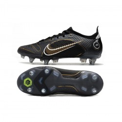 Nike Mercurial Vapor 14 Elite SG Pro Black Metallic Gold Metallic Silver Soccer Cleats