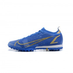 Nike Mercurial Vapor 14 Elite TF Blue Gold Soccer Cleats