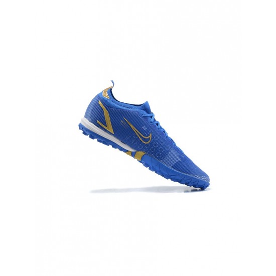 Nike Mercurial Vapor 14 Elite TF Blue Gold Soccer Cleats