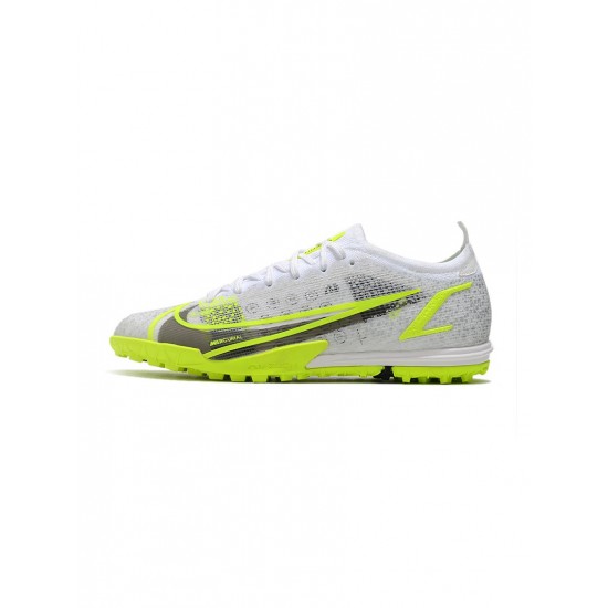 Nike Mercurial Vapor 14 Elite TF Safari White Black Metallic Silver Volt Soccer Cleats