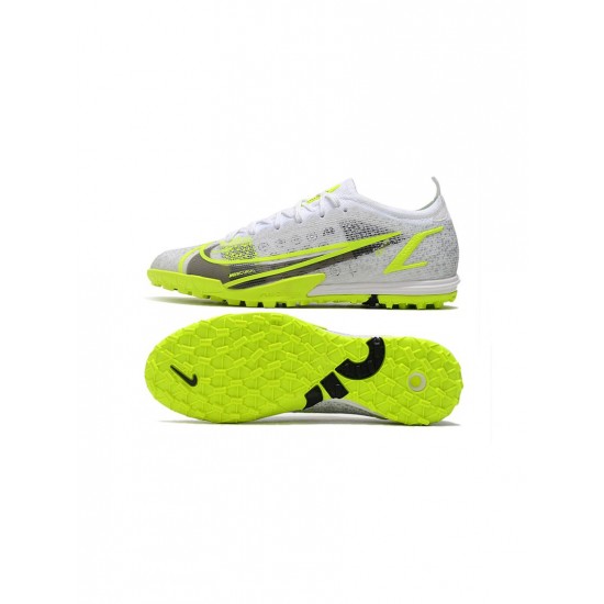 Nike Mercurial Vapor 14 Elite TF Safari White Black Metallic Silver Volt Soccer Cleats