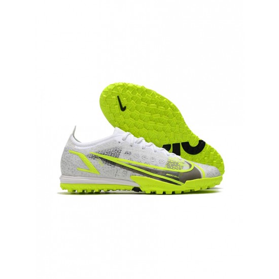 Nike Mercurial Vapor 14 Elite TF Safari White Black Metallic Silver Volt Soccer Cleats