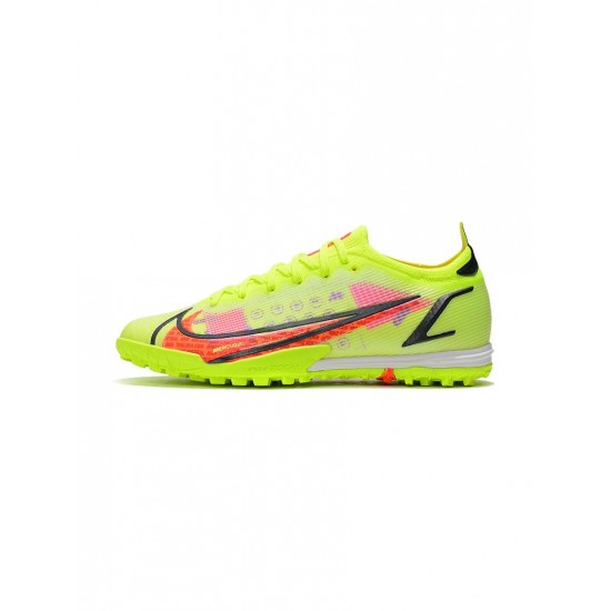 Nike Mercurial Vapor 14 Elite TF Volt Bright Crimson Black Soccer Cleats