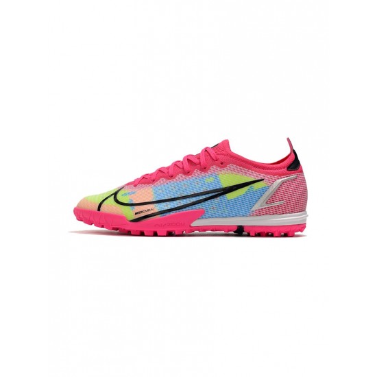 Nike Mercurial Vapor 14 Elite TF White Black Pink Mulitcolor Soccer Cleats