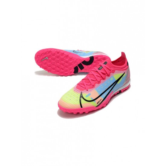 Nike Mercurial Vapor 14 Elite TF White Black Pink Mulitcolor Soccer Cleats