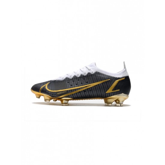 Nike Mercurial Vapor 14 FG Elite Black White Gold  Soccer Cleats