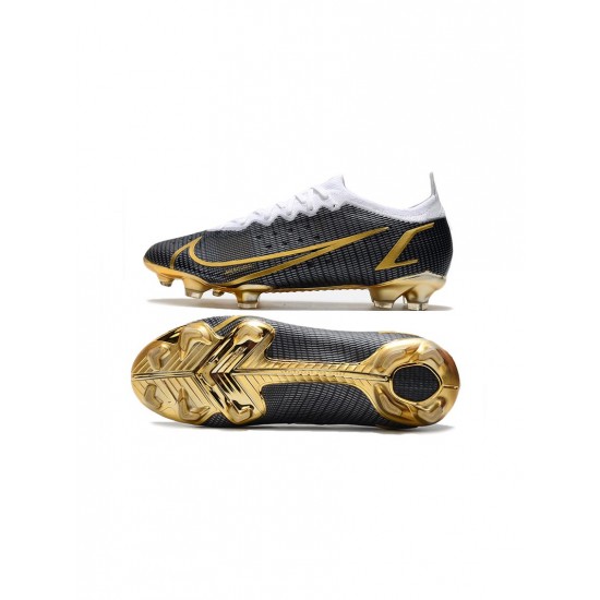 Nike Mercurial Vapor 14 FG Elite Black White Gold  Soccer Cleats