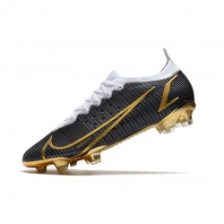 Nike Mercurial Vapor 14 FG Elite Black White Gold  Soccer Cleats