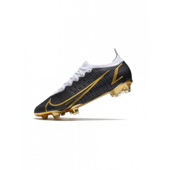 Nike Mercurial Vapor 14 FG Elite Black White Gold  Soccer Cleats