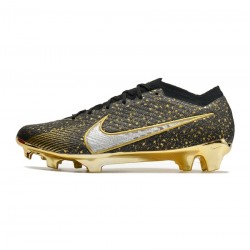 Nike Mercurial Vapor 15 Elite FG Black Gold Silver Soccer Cleats