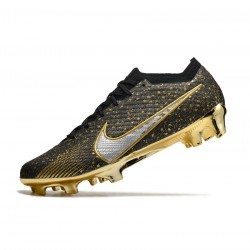 Nike Mercurial Vapor 15 Elite FG Black Gold Silver Soccer Cleats