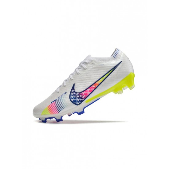 Nike Mercurial Vapor 15 Elite FG White Solar Yellow Power Blue Soccer Cleats