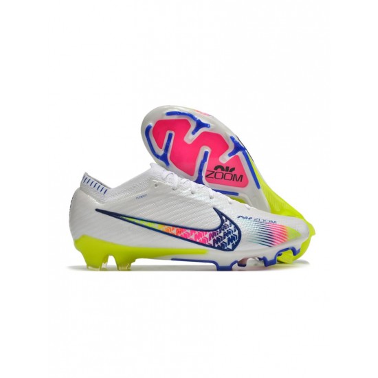 Nike Mercurial Vapor 15 Elite FG White Solar Yellow Power Blue Soccer Cleats